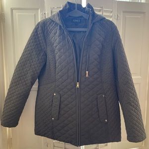 Jones New York Olive Green Quilted Car Coat Size L